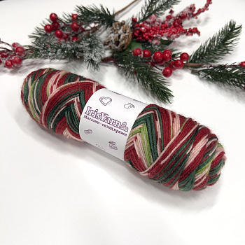 Стоковая новогодняя носочная пряжа (100гр.)